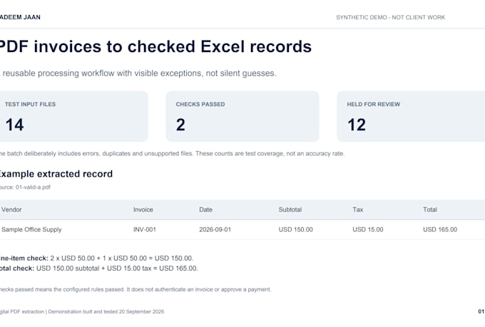 automate PDF invoice data extraction to excel with python